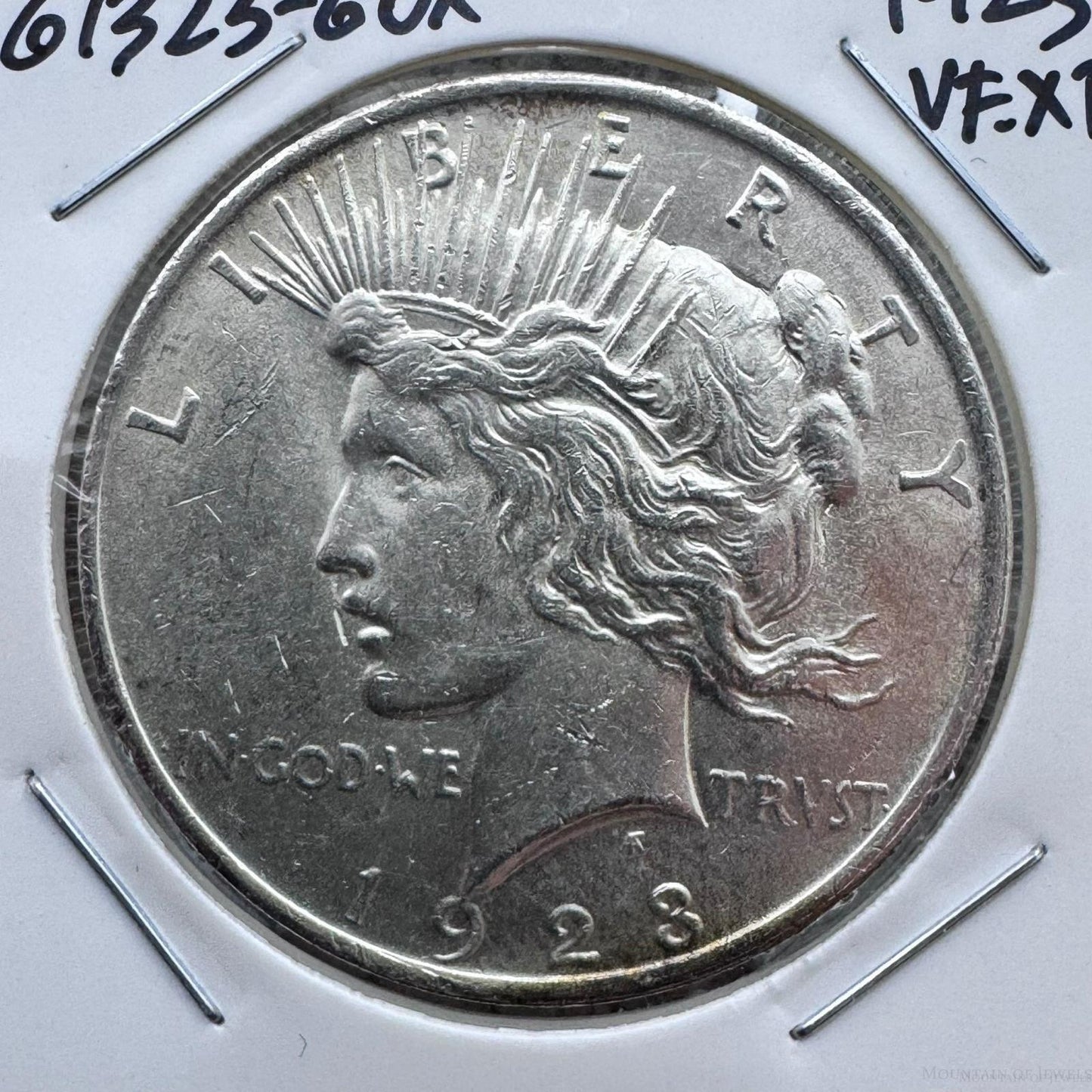 1923 US 90% Peace Silver Dollar VF-XF #61325-6OX