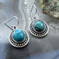 Sterling Silver Southwestern Style Oval Turquoise Dangle Earrings For Women