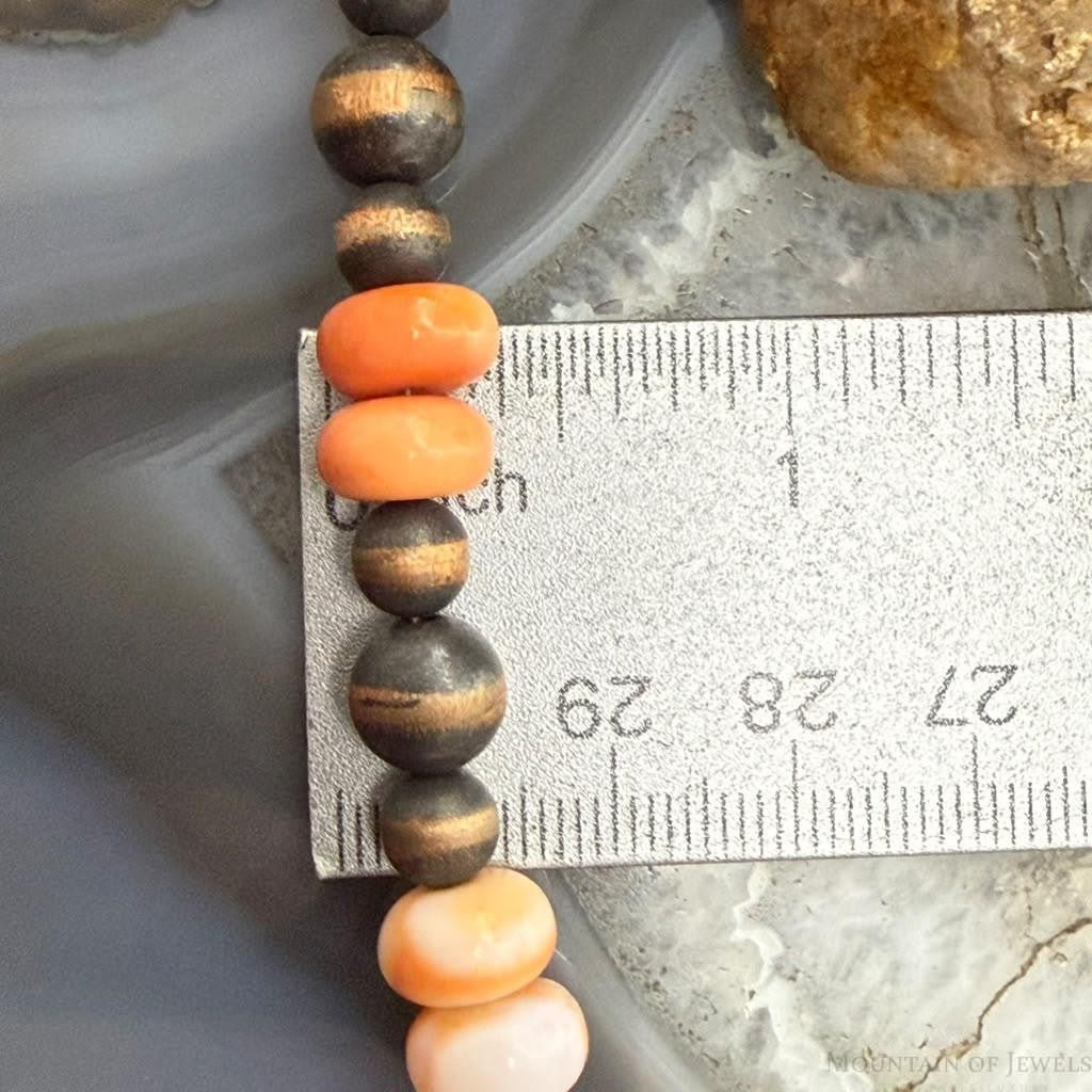 Southwestern Style 6.5-8.5mm Copper Navajo Pearl & Spiny Oyster Beads Necklace For Women
