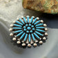 Sibert Bowannie Zuni Native American Sterling Silver Needlepoint Turquoise Brooch For Women