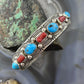 Grace Silver Native Americn Sterling Silver Turquoise & Coral Row Bracelet For Women