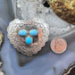 Dino E. Vintage Sterling Silver Turquoise Stamped Heart Slide Pendant For Women