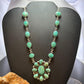 Sterling Silver Southwestern Style Tyrone Turquoise Cluster 18" Necklace For Women