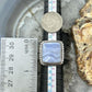 Sterling Silver Southwestern Style Square Blue Lace Agate Ring Size 7.5 For Women