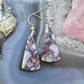 Sterling Silver Triangle Saganite Agate Slab Dangle Earrings For Women #120