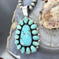 Antoinette Martinez Native American Sterling Silver Kingman Turquoise Cluster Pendant For Women