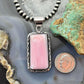 Native American Sterling Silver Rectangle Pink Conch Decorated Pendant For Women