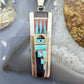 Raylan & Patty Edaakie Zuni Sterling Silver Multi Stone Inlay Pendant For Women
