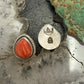Sterling Silver Southwestern Style Teardrop Orange Spiny Oyster Stud Earrings For Women