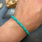 Sterling Silver Turquoise Disk Beads w/Silver Beads 7.5" Bracelet For Women