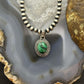 Sterling Silver Southwestern Style Oval Malachite Decorated Charm/Pendant For Women