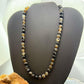 Sterling Silver Southwestern Style 8mm Smoky Onyx Beads 18" Necklace For Women
