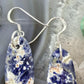 Sterling Silver Oval Sodalite Slab Dangle Earrings For Women #503