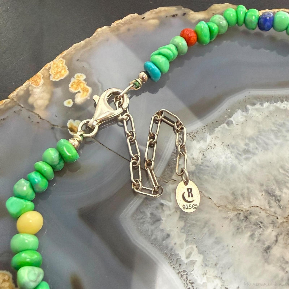 Carolyn Pollack Sterling Silver Multi Stone 21" Necklace w/Pendant For Women
