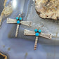 Brad Panteah Sterling Dragonfly w/3 Sleeping Beauty Turquoise Dangle Earrings For Women