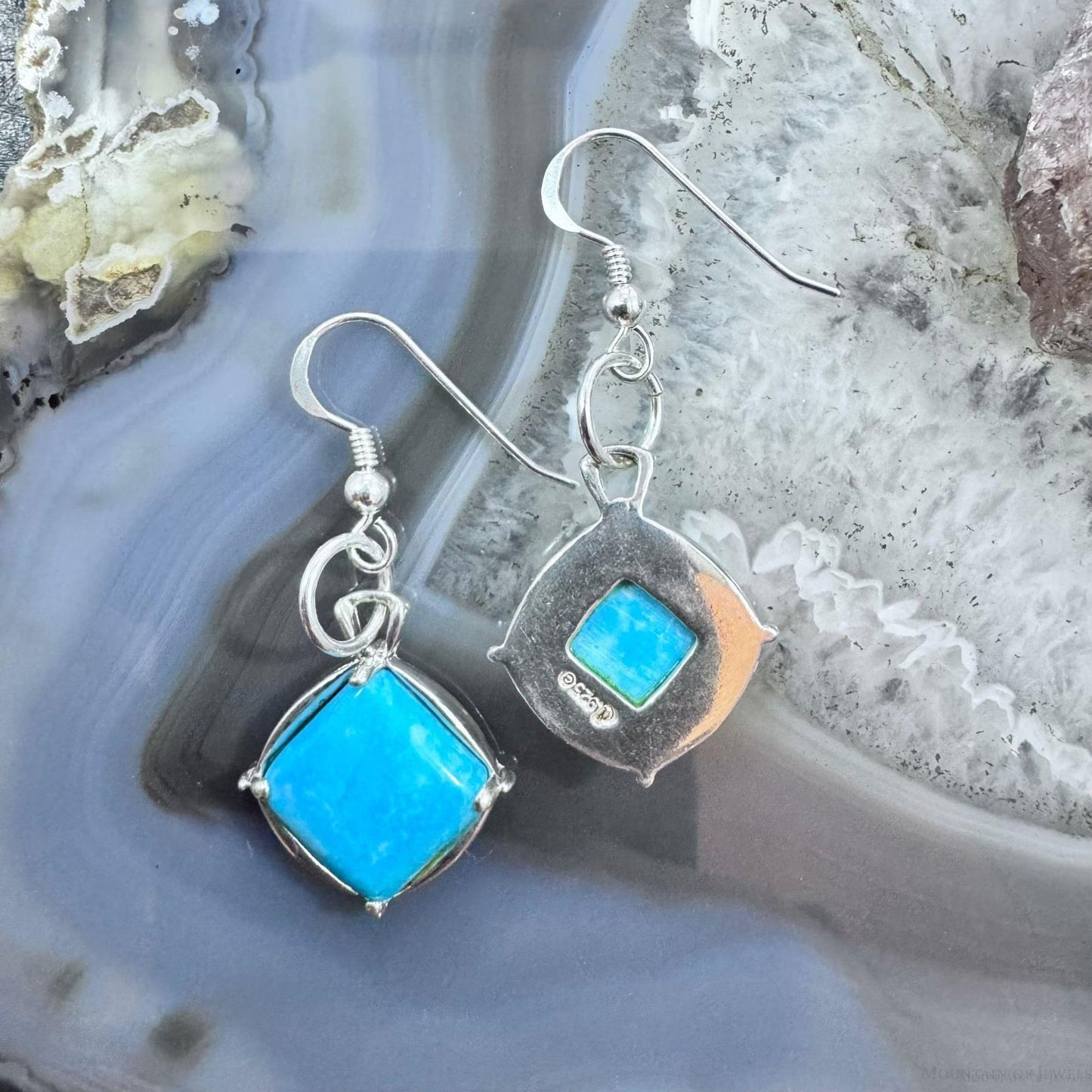 Carolyn Pollack Sterling Silver Turquoise Dangle Earrings For Women