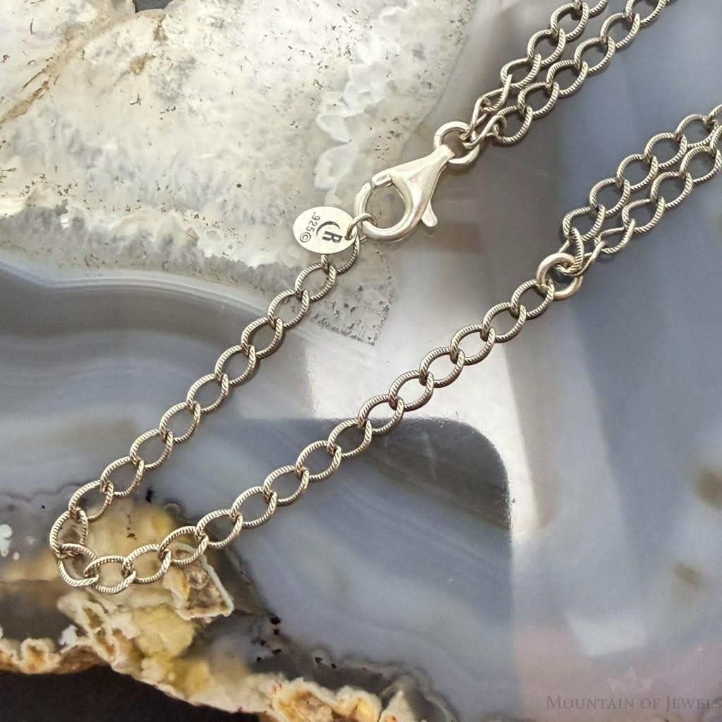 Carolyn Pollack Sterling Silver Sodalite Double Chain Link Necklace For Women