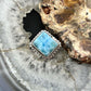 Sterling Silver Southwestern Style Larimar Decorated Bar Ring Size 6.5 For Women