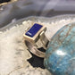 Christin Wolf Vintage Sterling Silver Turquoise & Lapis Reversible Ring 9.75 For Women