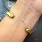 Vintage Native American Thick and Solid Brass Turquoise Bracelet For Women