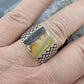 Native American Sterling Silver Rectangle Black Jack Decorated Ring Size 12 For Men