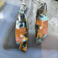 Sterling Silver Tilde Shape Chrysocolla Slab Dangle Earrings For Women #228