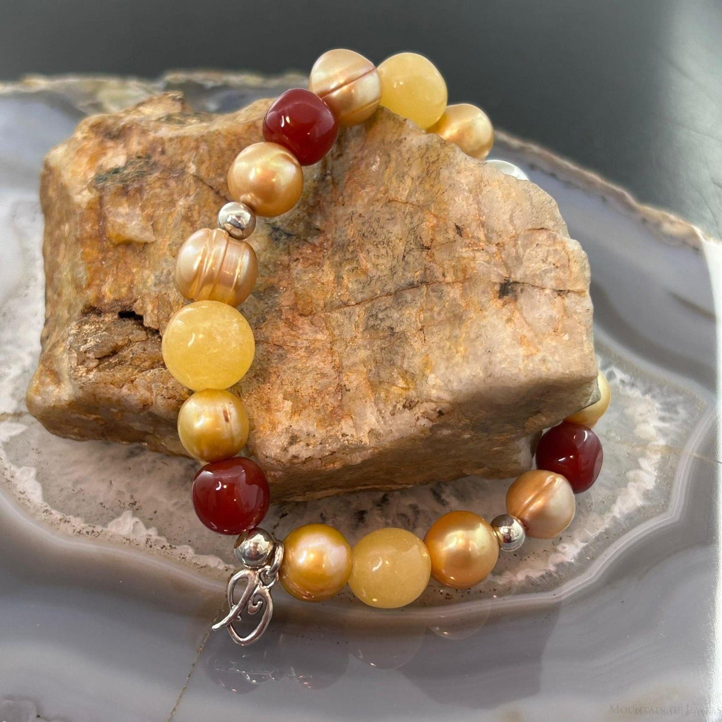 Carolyn Pollack Multi Stone Beaded 4mm-12mm Stretch Bracelet For Women