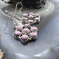 Native American Sterling Silver Phosphosiderite Cluster Dangle Earrings For Women