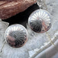 Native American Sterling Round Stamped Floral Concho Stud Earrings For Women