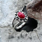 Carolyn Pollack Sterling Silver Oval Red Jasper Decorated Split Shank Ring For Women