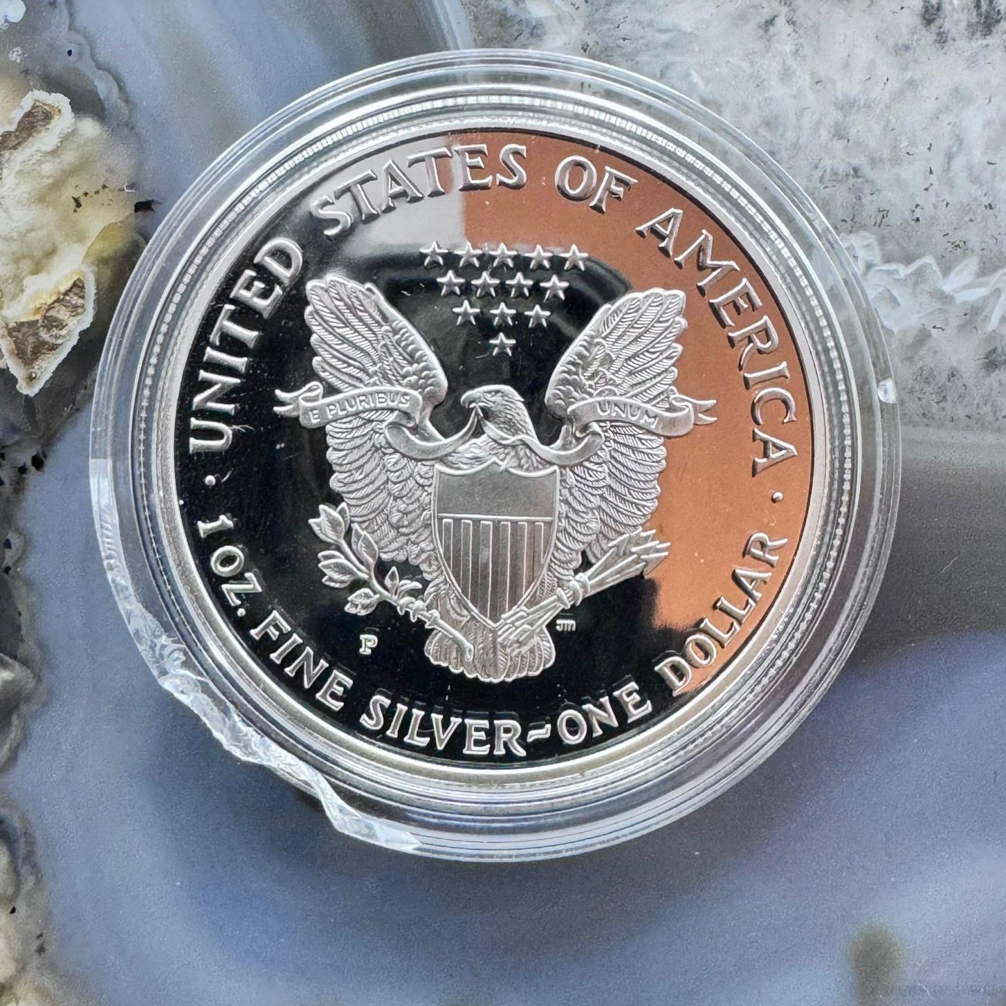 2000 Vintage US 1.0 Troy Ounce Fine Silver American Eagle Round Proof W/Box #OX