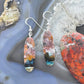 Sterling Silver Oval Chrysocolla Slab Dangle Earrings For Women #215