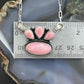 Native American Sterling Silver Teardrop & Oval Pink Conch Pendant W/Necklace For Women