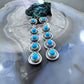 Native American Sterling Silver 5 Turquoise Post Dangle Earrings For Women