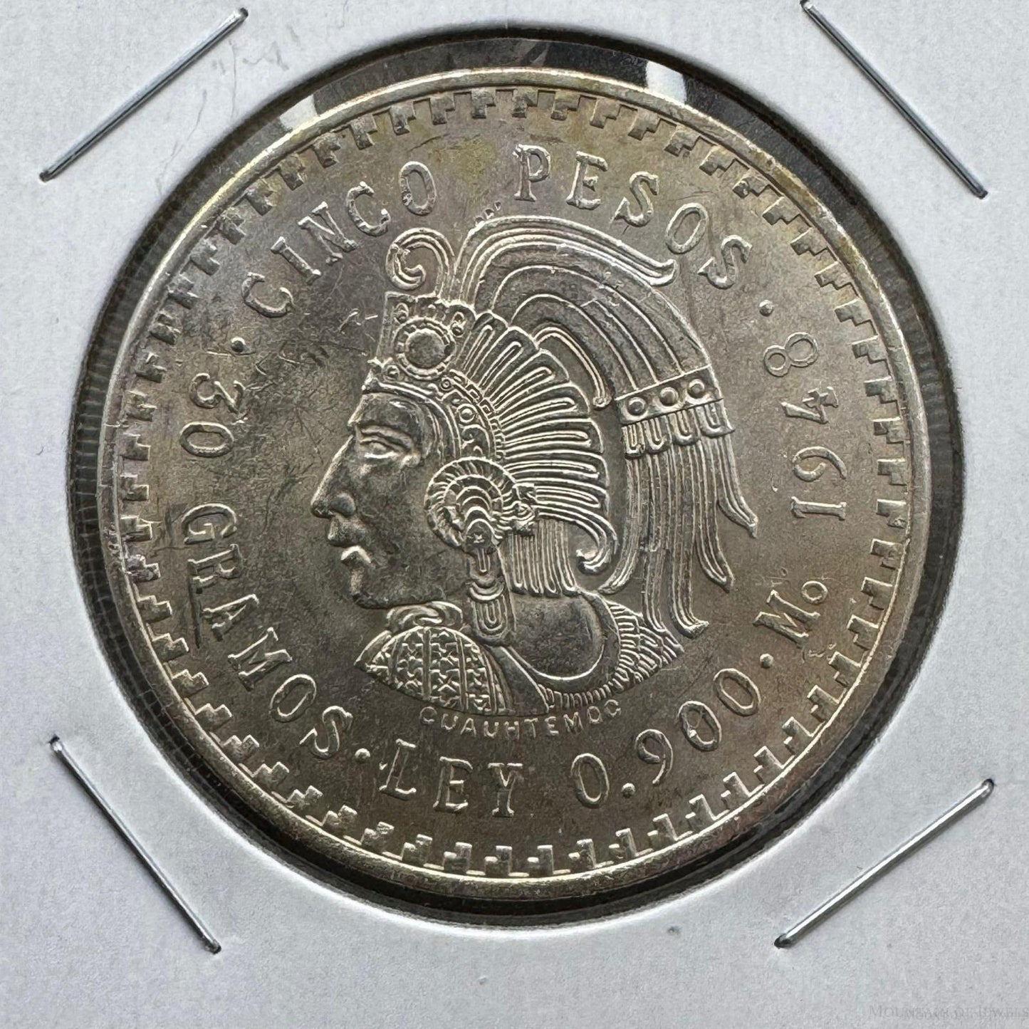 1948 Mexico 5 Pesos 30 gr 90% Silver Coin AU #52524-8GE