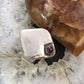 Vintage Silver Rounded Diamond Shape With Garnet Dot Unisex Fashion Ring Size 10 For Women