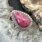 Sterling Silver Southwestern Style Teardrop Thulite Decorated Ring Size 7 For Women