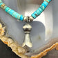 Sterling Silver Turquoise & Navajo Pearl Beads With Squash Blossom Necklace