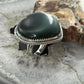 Sterling Silver Southwestern Style Malachite Heart Shape Ring Size 6 For Women