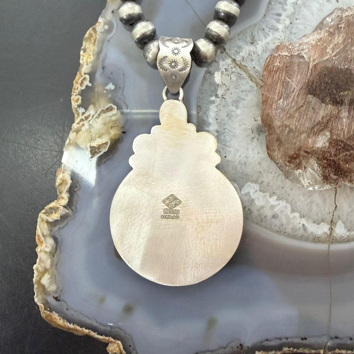 Genuine 1922 90% Peace Silver Dollar Coin Teardrop Turquoise Decorated Pendant