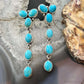 Native American Sterling Silver Turquoise Cluster Post Earrings For Women
