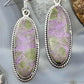 Sterling Silver Southwestern Style Oval Stichtite Dangle Earrings For Women