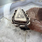 Vintage Native American Sterling Scrimshaw Style On Gemstone Ring Size 8 For Women