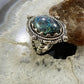 Carolyn Pollack Southwestern Style Sterling Silver Oval Chrysocolla Decorated Ring For Women