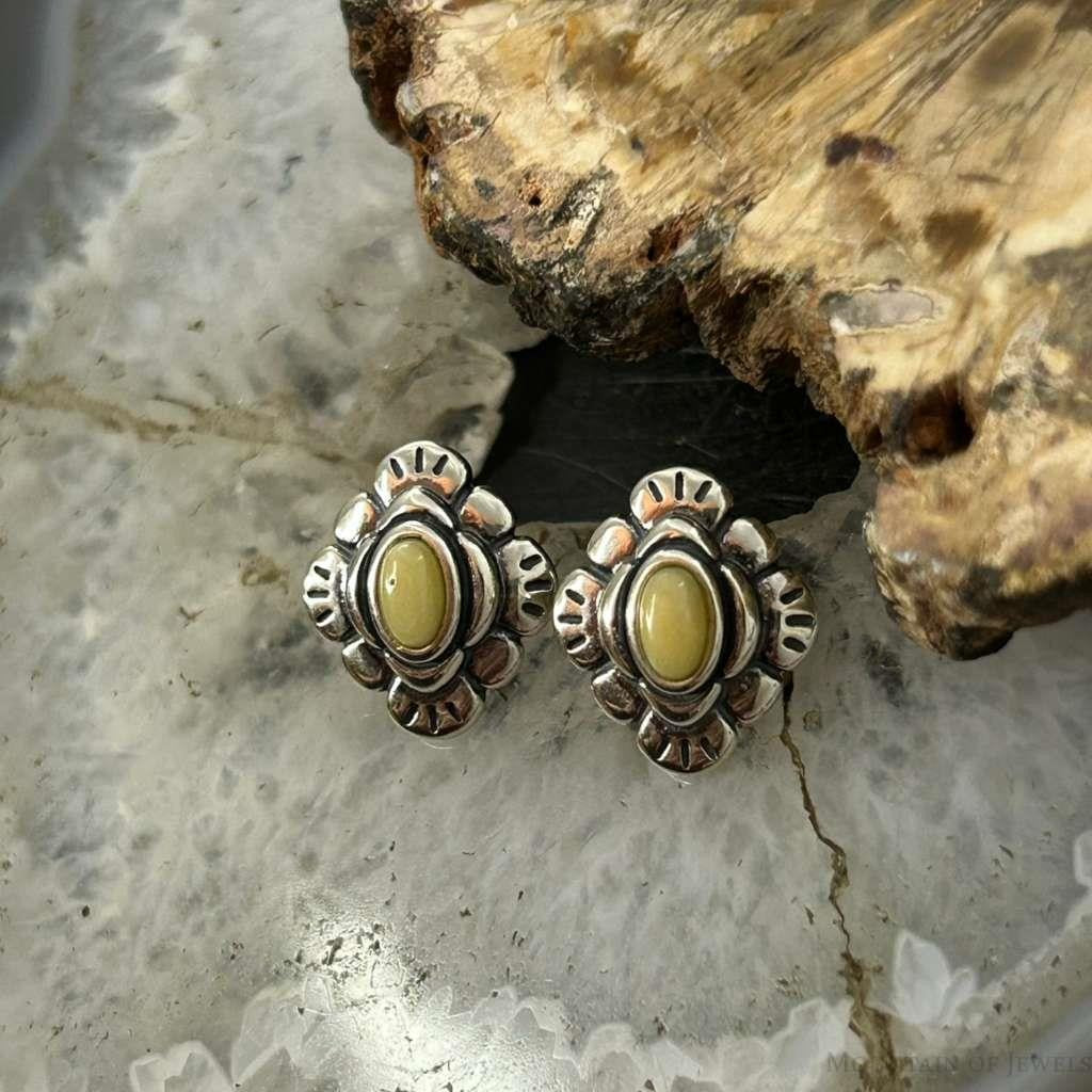 Carolyn Pollack Sterling Silver Yellow Jasper Stud Earrings For Women