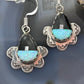 Clifton Aguilar Sterling Silver Teardrop Multistone Inlay Dangle Earrings For Women