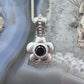 Carolyn Pollack Sterling Silver Faceted Round Garnet Flower Pendant 18" Necklace For Women