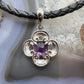 Carolyn Pollack Sterling Silver Faceted Round Amethyst Enhancer Pendant For Women