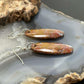 Sterling Silver Oval Plum Moss Agate Slab Dangle Earrings For Women #519
