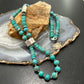 Sterling Silver Southwestern Style Turquoise Beads & Sterling Beads 26"-28" Necklace For Women